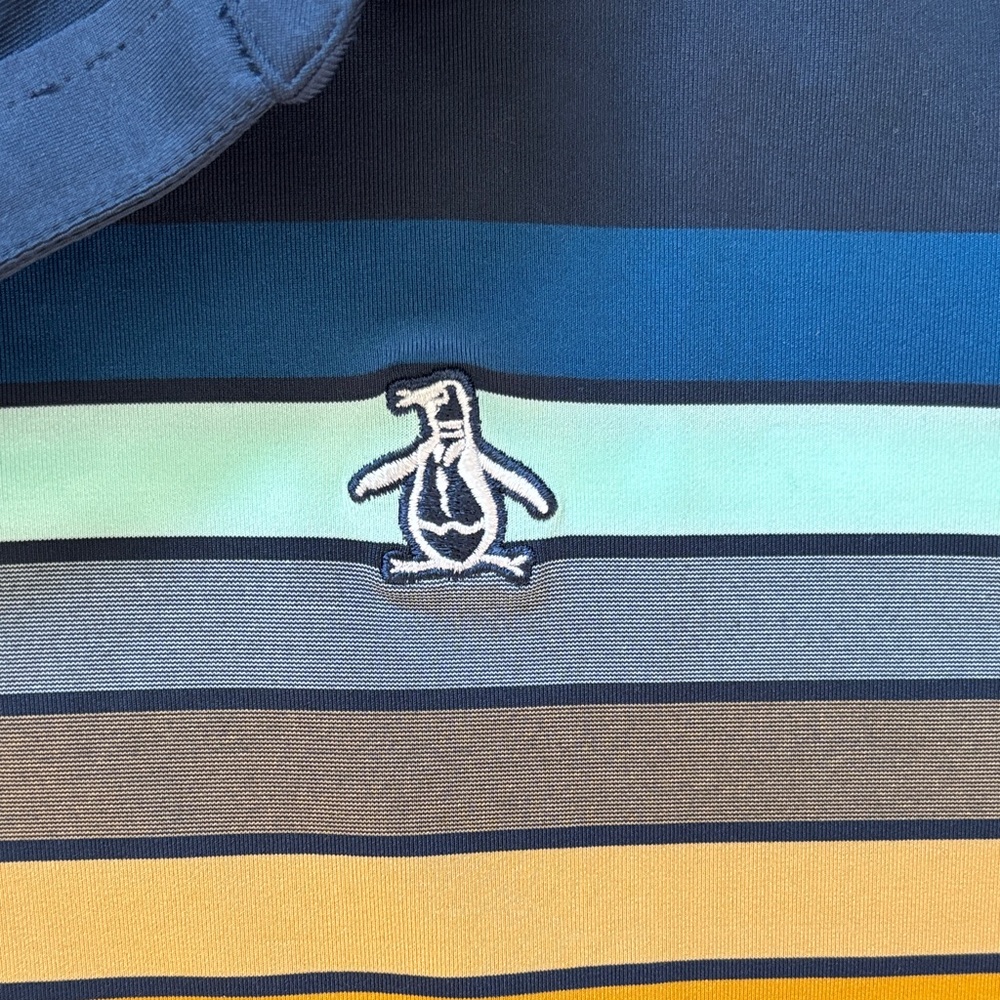 Original Penguin Navy Polo with Multicolor Stripes - Picture 3 of 7